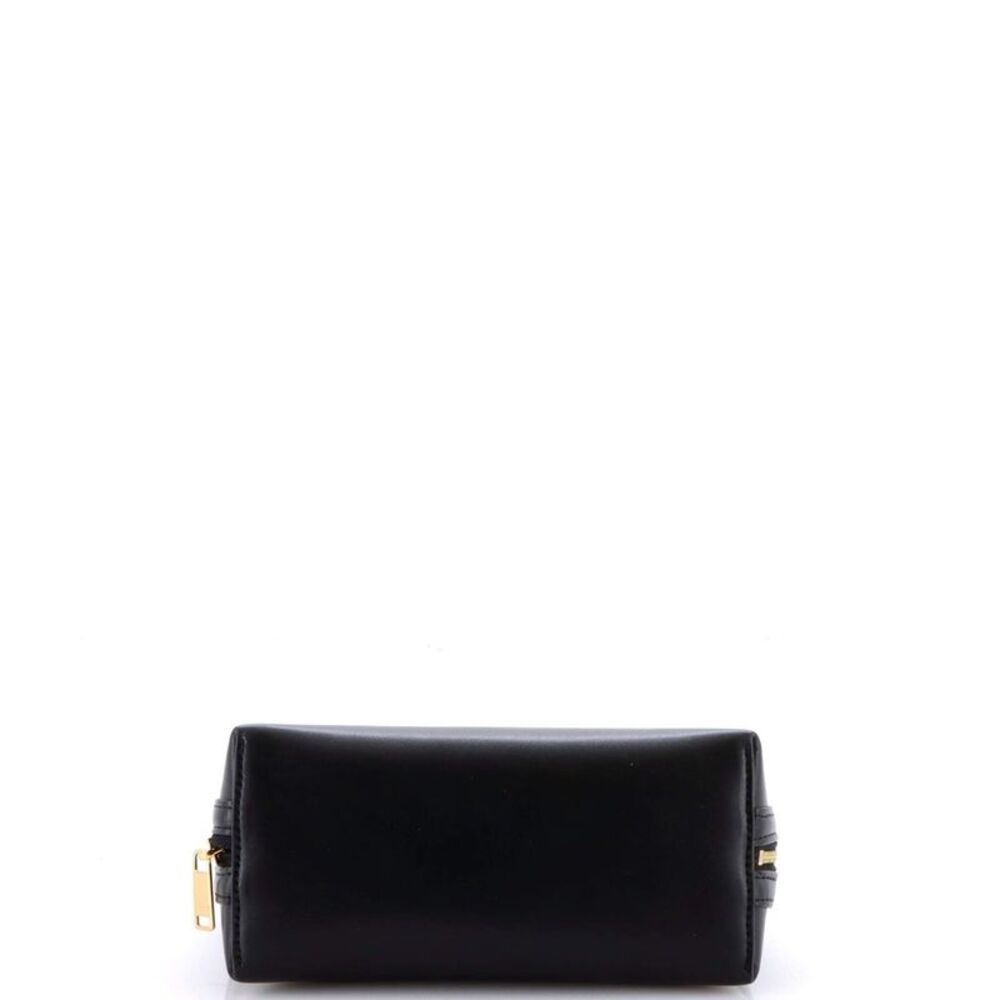 Celine Cuir Triomphe Zip Around Chain Clutch Leather Black - Picture 4 of 6